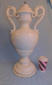 MEISSEN PORCELAIN 23" HANDLED