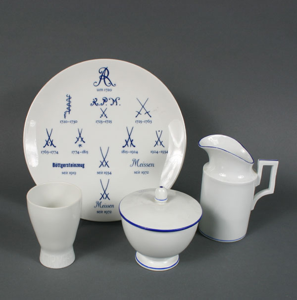 Meissen porcelain banded cream