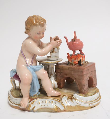 MEISSEN PORCELAIN CHERUB MAKING