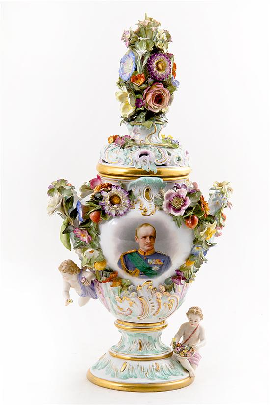 Meissen porcelain covered potpourri