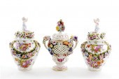 Meissen porcelain covered urns