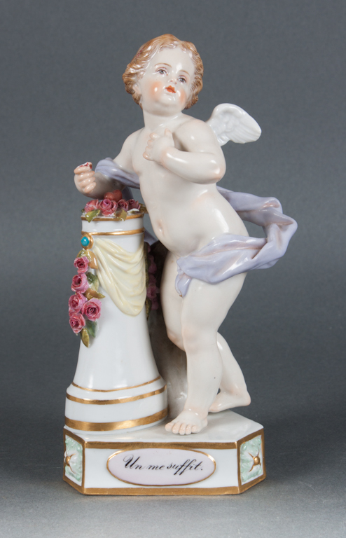 Meissen porcelain cupid figure late
