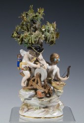 MEISSEN PORCELAIN CUPID & PSYC