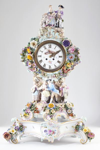 Meissen Porcelain Figural Clock &