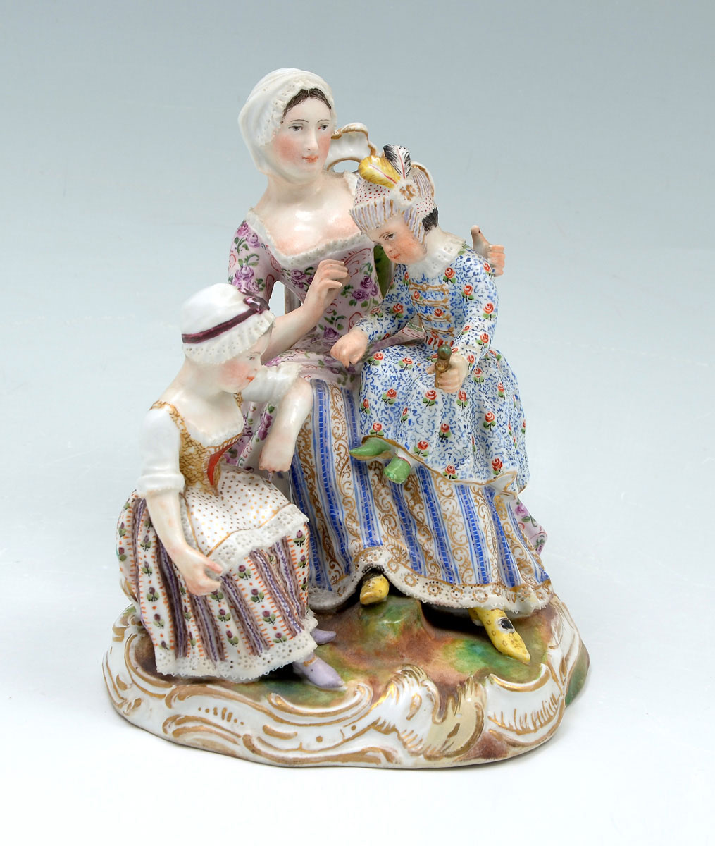 MEISSEN PORCELAIN FIGURAL GROUPING: