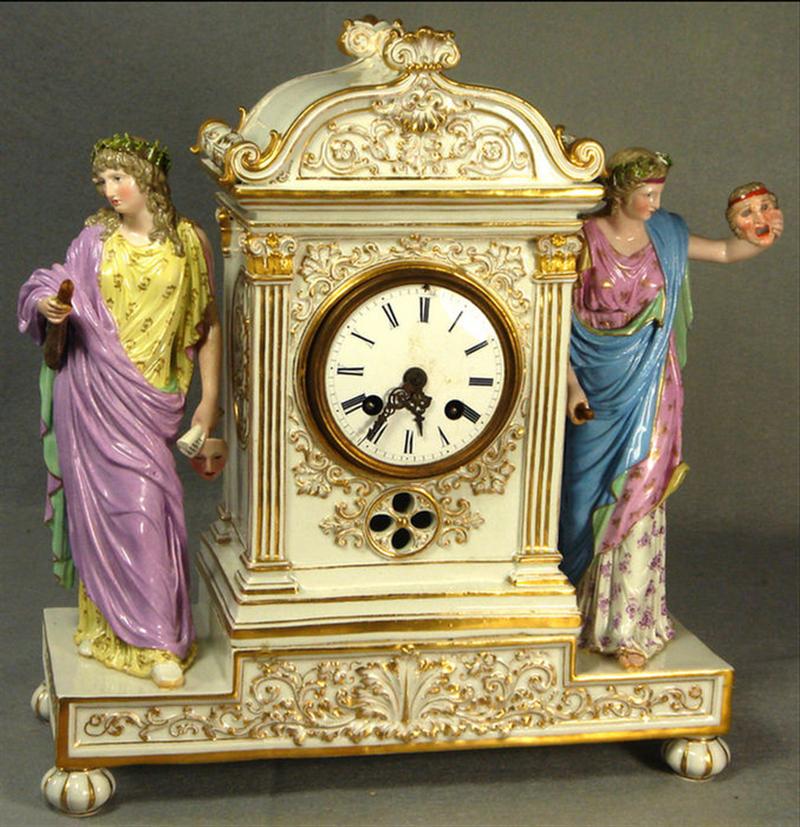 Meissen porcelain  figural mantel