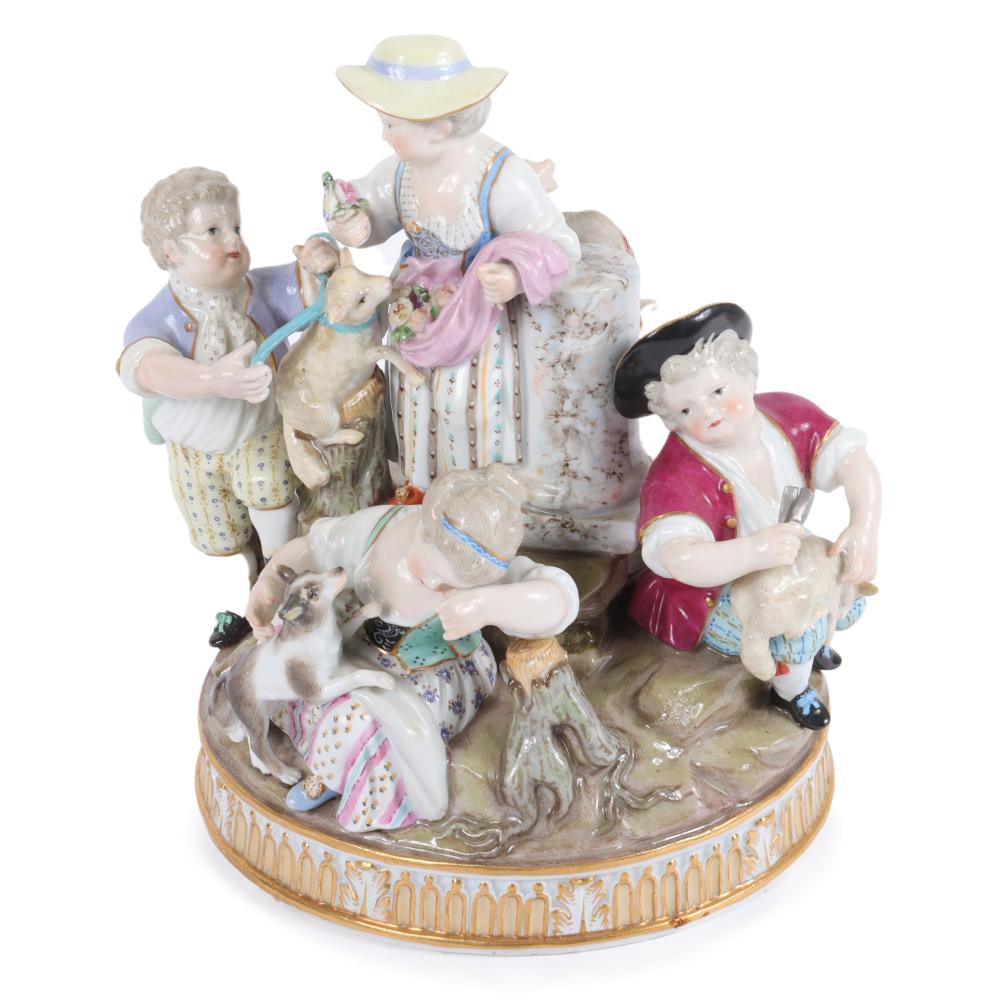 MEISSEN PORCELAIN FIGURE GROUP;