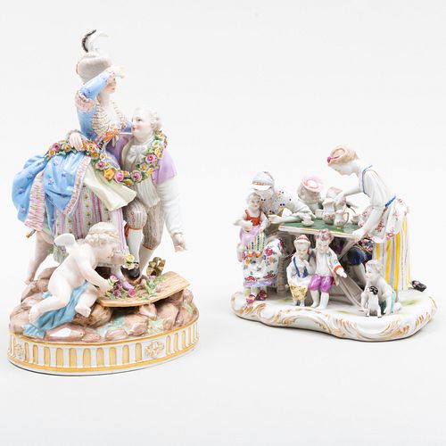 MEISSEN PORCELAIN FIGURE GROUP OF A