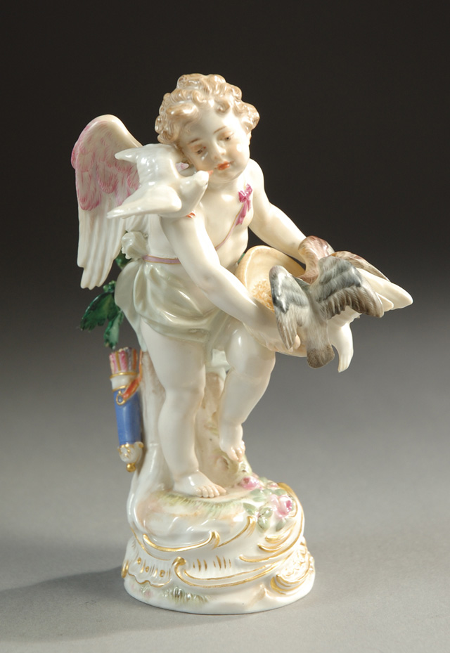 MEISSEN PORCELAIN FIGURE: winged