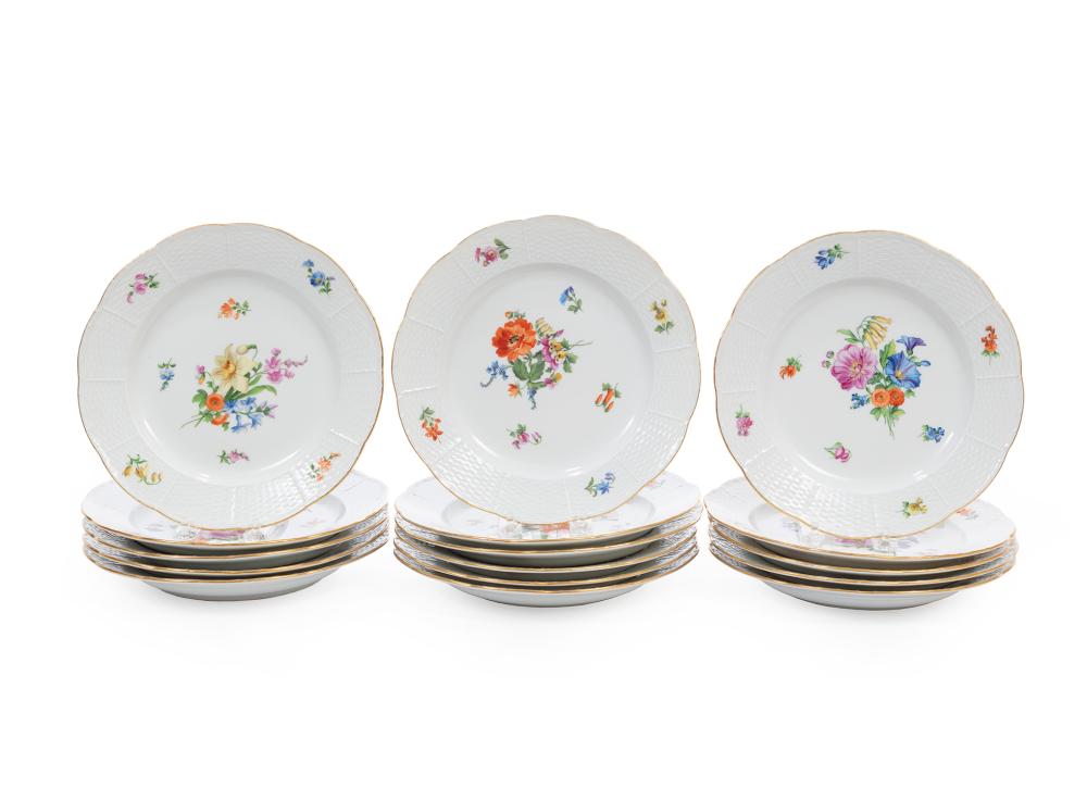 MEISSEN PORCELAIN FLORAL DINNER