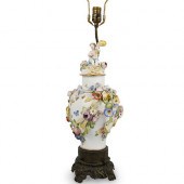 MEISSEN PORCELAIN FLORAL LAMPD