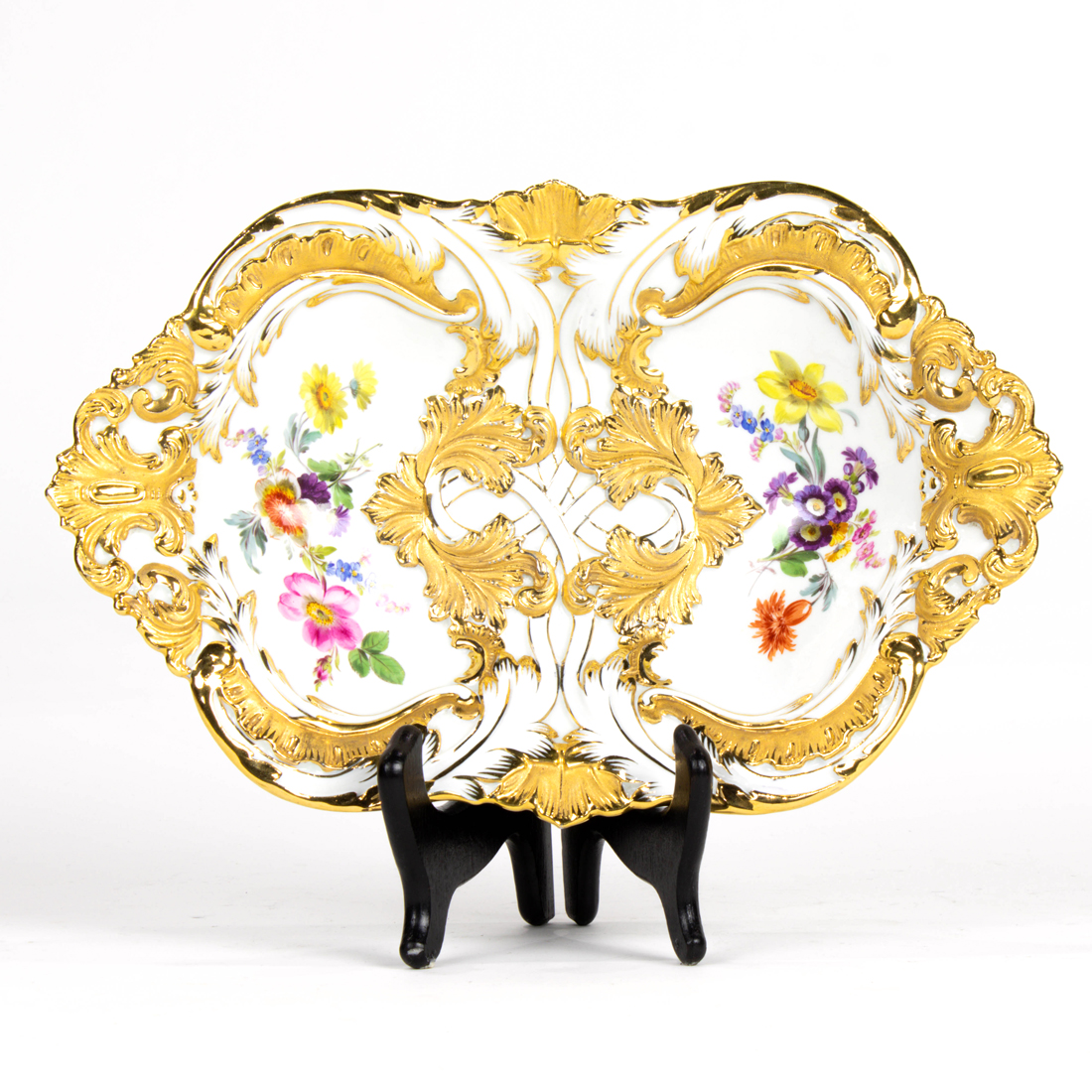 MEISSEN PORCELAIN GILT AND FLORAL