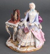 MEISSEN PORCELAIN LADY W SPINN