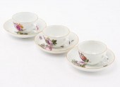 MEISSEN PORCELAIN TEA CUPS & S