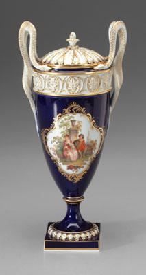 Meissen porcelain urn, double snake