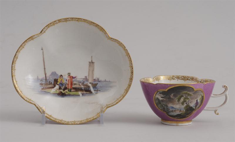 MEISSEN PUCE-GROUND QUATREFOIL