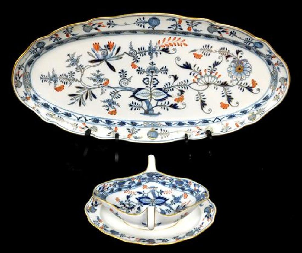 MEISSEN RICH BLUE ONION SERVING