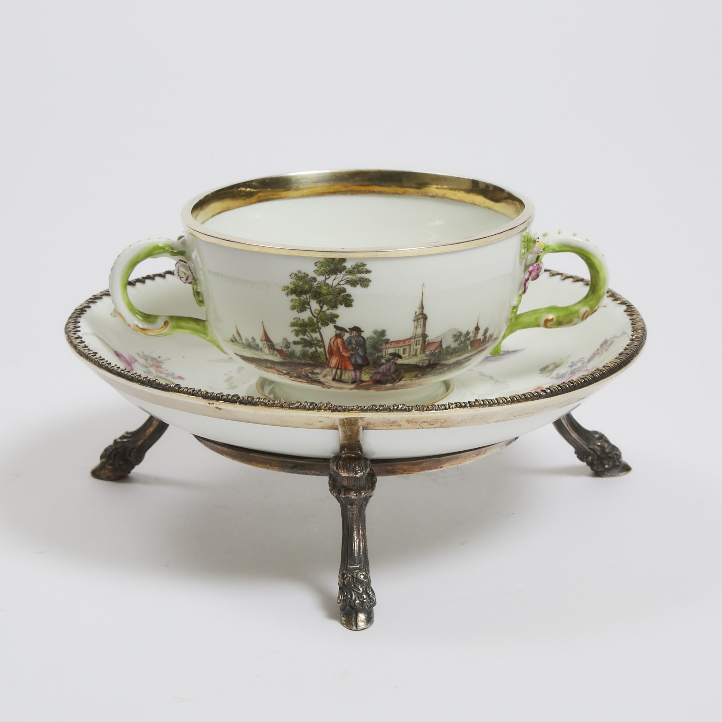 Meissen Silver Mounted Ecuelle