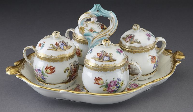 Meissen style porcelain condiment