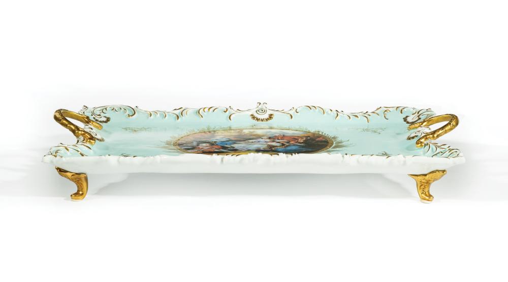 MEISSEN-STYLE PORCELAIN FOOTED