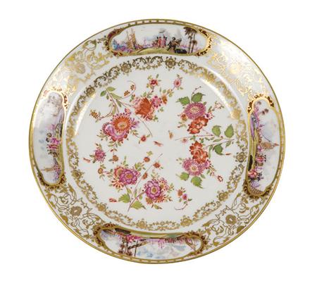 Meissen Style Porcelain Plate 	 