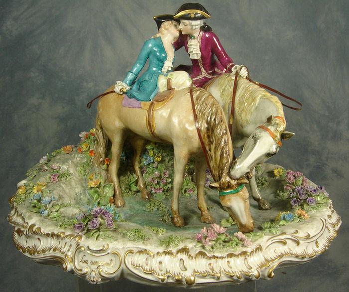 Meissen type porcelain figural