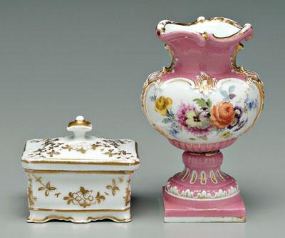 Meissen vase, two hand painted