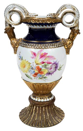 MEISSEN VASE WITH SNAKE FORM