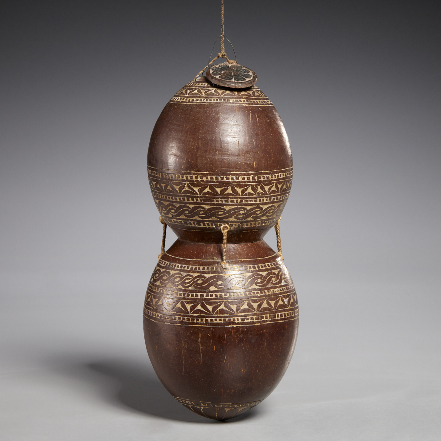 MELANESIAN DOUBLE GOURD VESSEL WITH