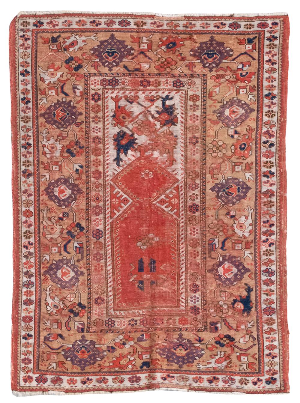 MELAS PRAYER RUG: 3'5" X 4'10" LATE