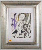 MENAHEM LEWIN. "MUSE," OIL ON
