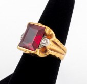 MENS 10K YELLOW GOLD SYNTHETIC