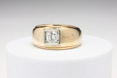 MEN'S 14 KARAT DIAMOND SOLITAI