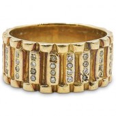 MENS 14K GOLD & DIAMOND RINGDE