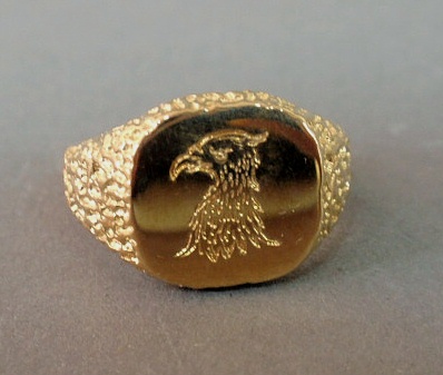 Men's 14k yg signet type ring