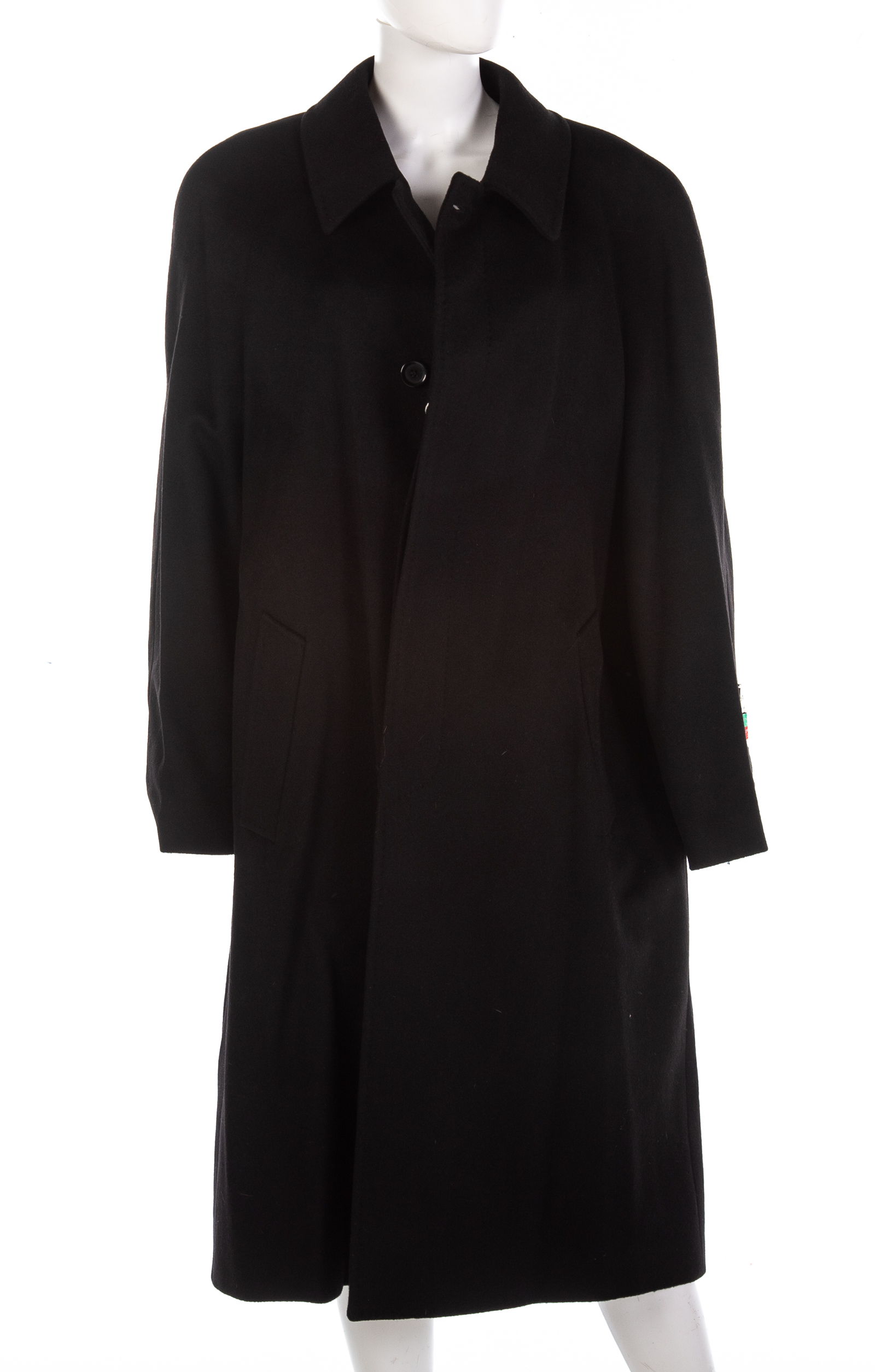 MEN'S BLACK CASHMERE COAT BY