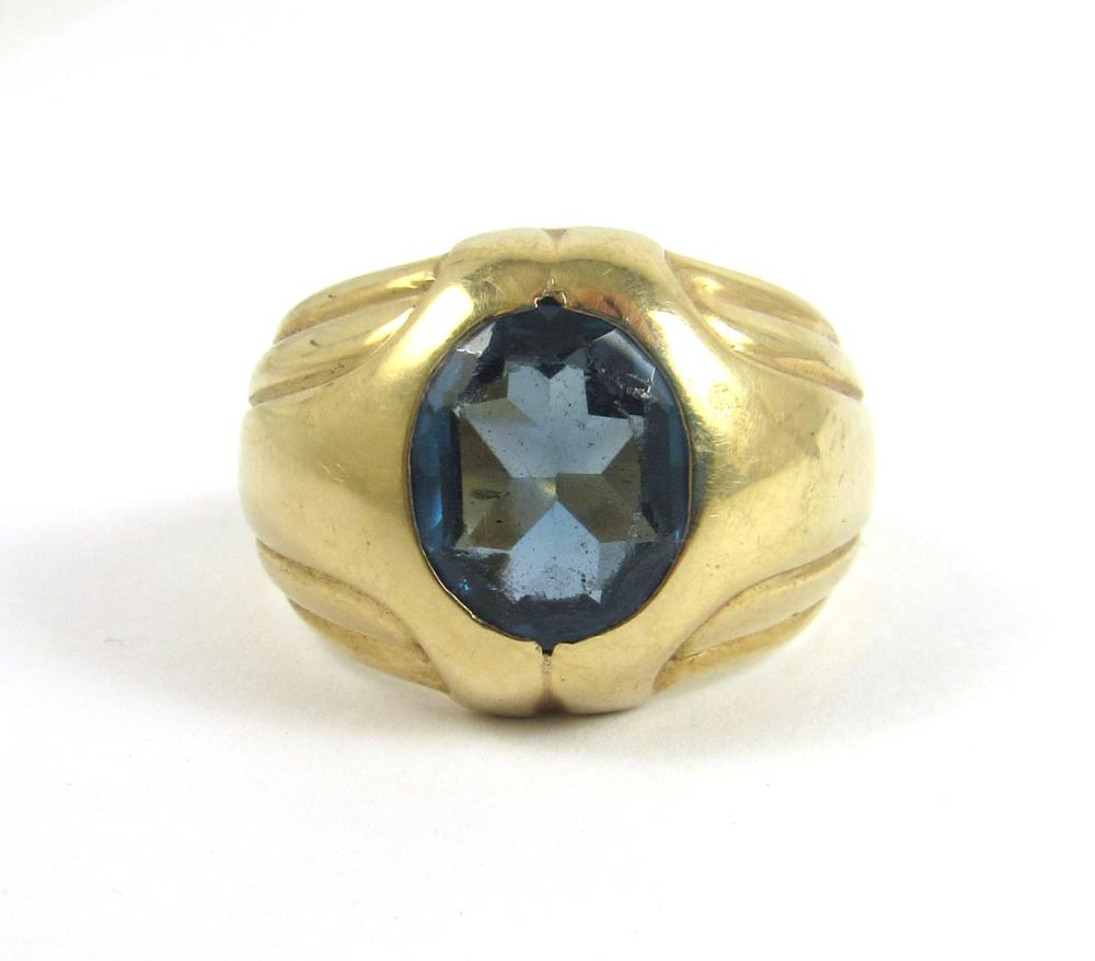 MEN'S BLUE SPINEL AND FOURTEEN