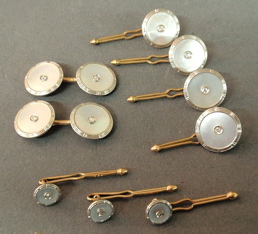 Men's dress set platinum and 14k yg
