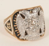 Men's fraternal ring in yellow