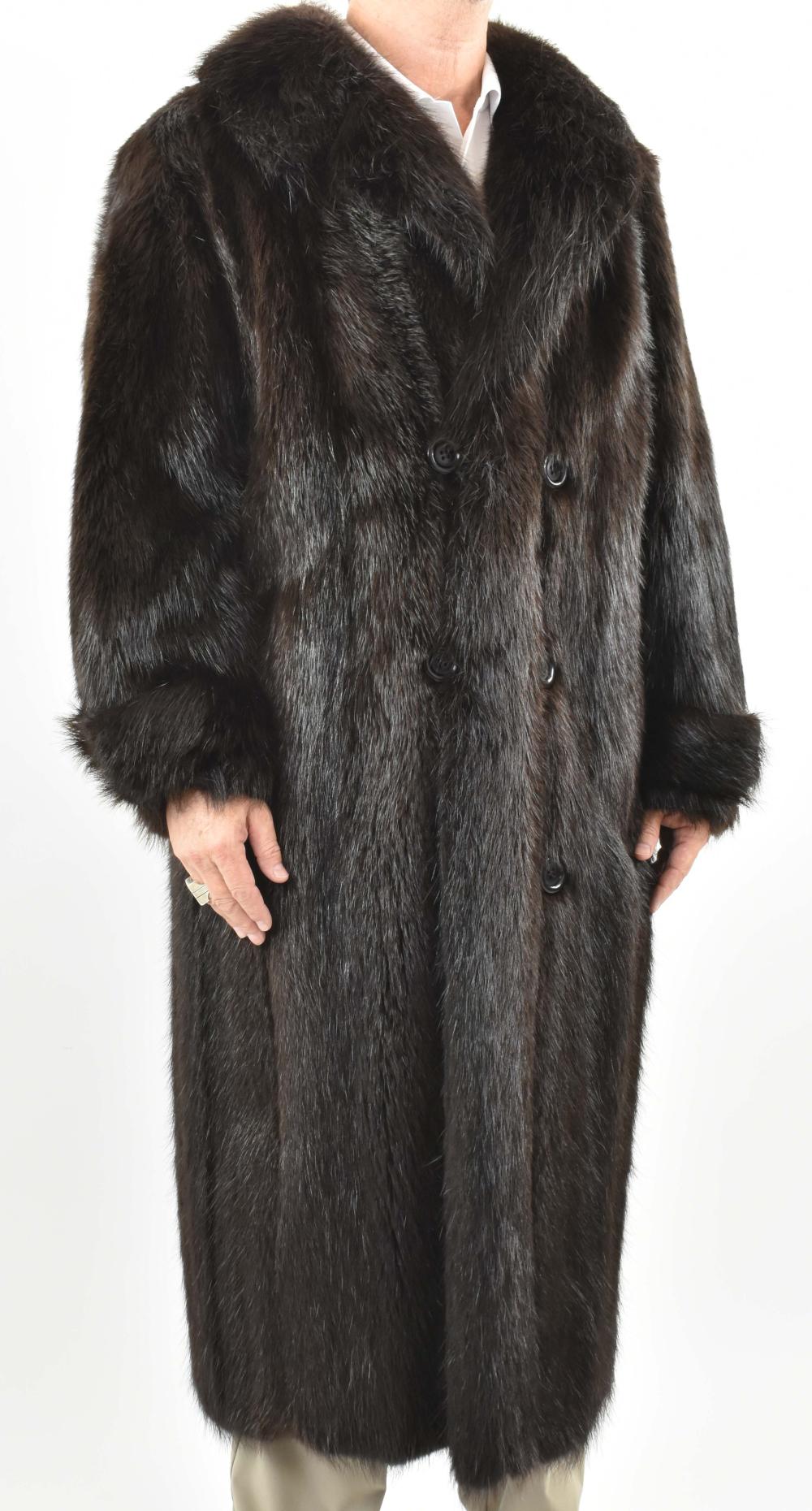 MEN'S FULL LENGTH BEAVER COAT AND