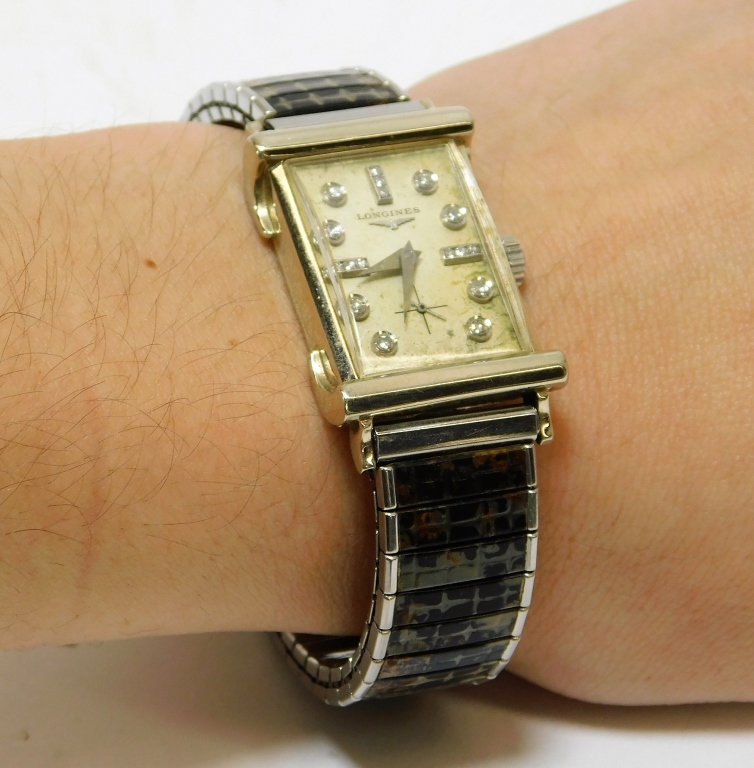 MENS LONGINES 14K GOLD DIAMOND