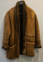 MEN'S TAN SHEARLING COAT, SIZE