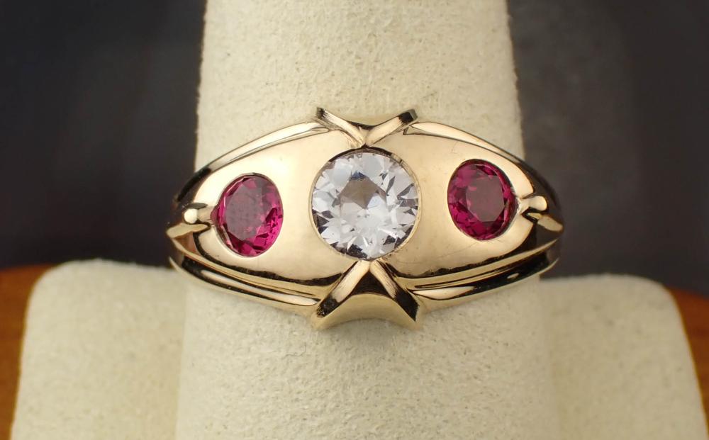 MEN'S WHITE SPINEL AND YELLOW