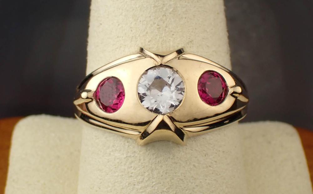 MEN'S WHITE SPINEL AND YELLOW