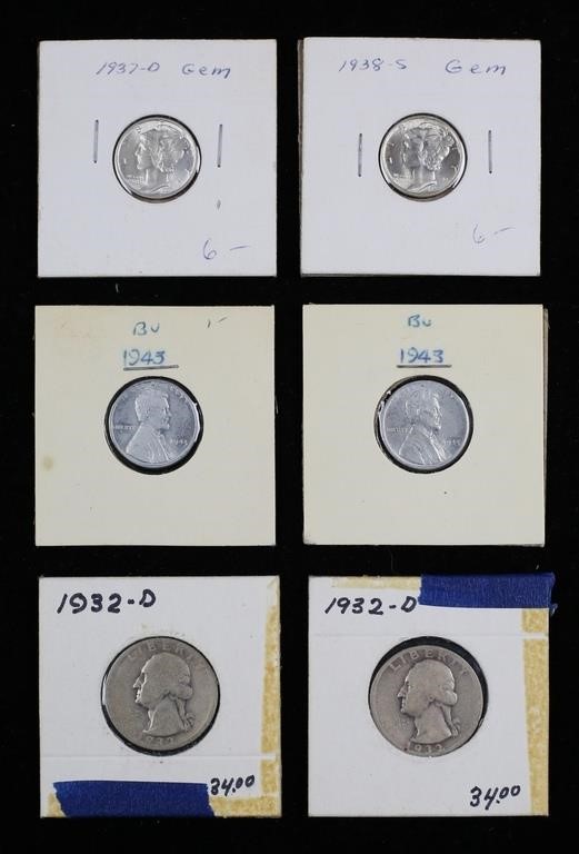 MERCURY DIMES STEEL PENNIES