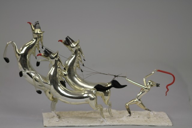 MERCURY GLASS REINDEER Art deco