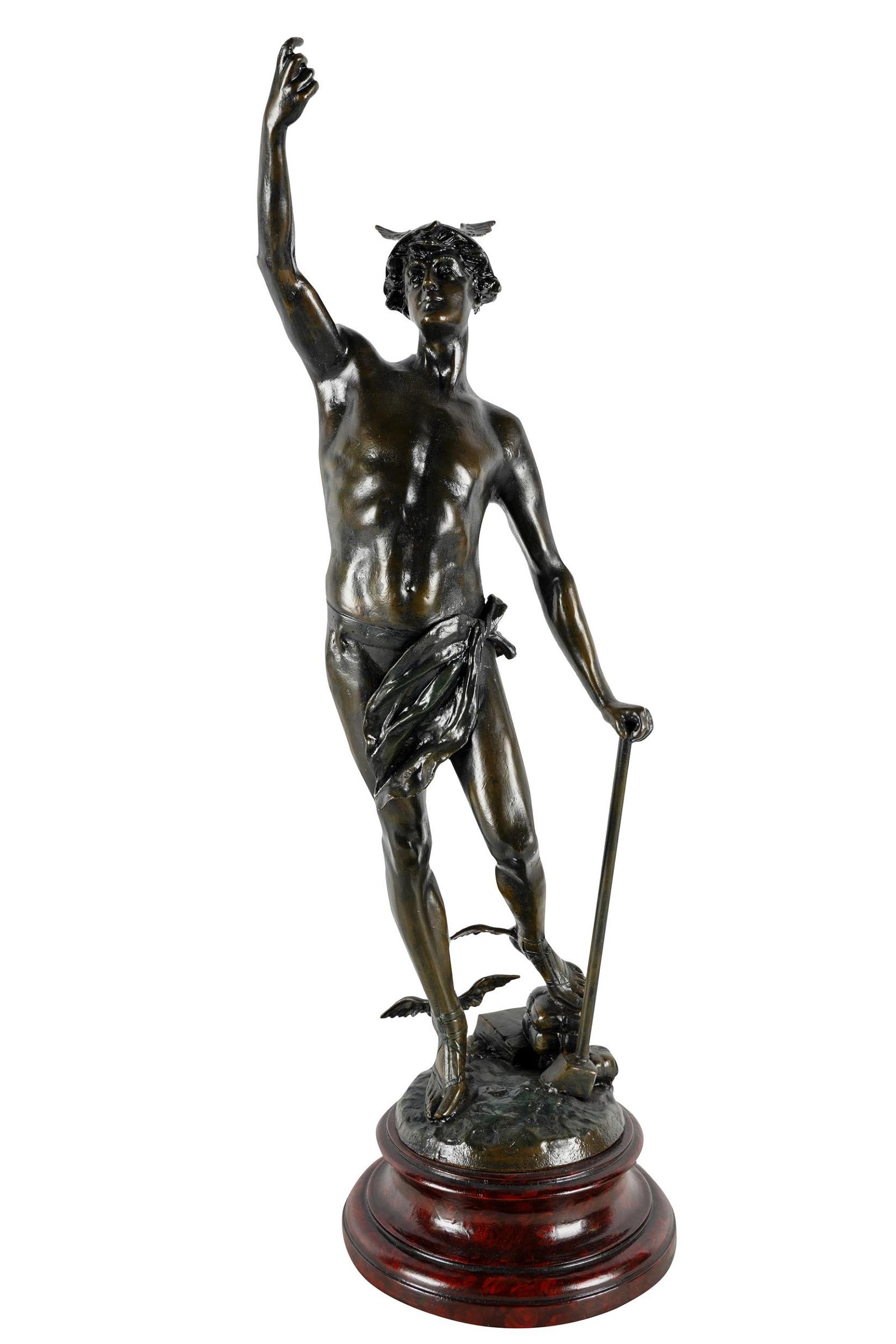MERCURYpatinated metal; unsigned;
