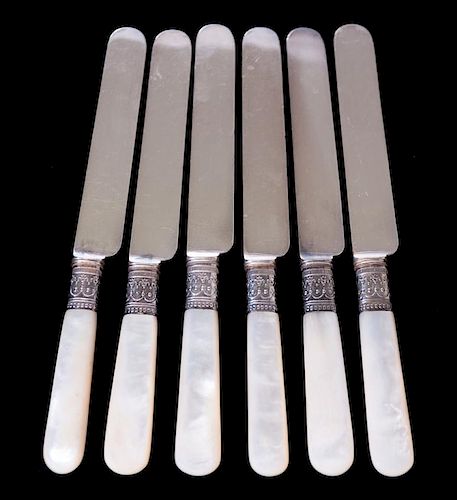 MERIDEN MOP BUTTER KNIVES, SIX