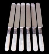 MERIDEN MOP BUTTER KNIVES, SIX