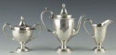 MERIDEN STERLING TEA SET, 3 PC